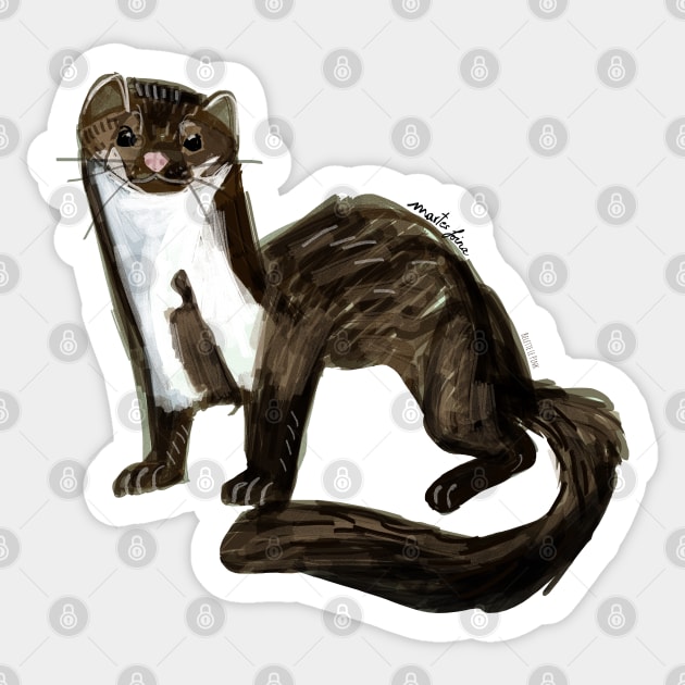 Sweet Stone Marten ( Martes foina ) Sticker by belettelepink